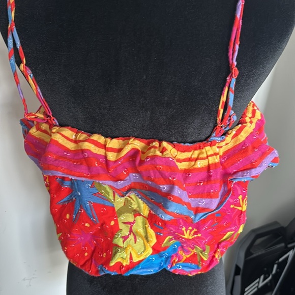 Farm Rio MultiColored Tribal Print Halter Top Size L - Picture 6 of 9